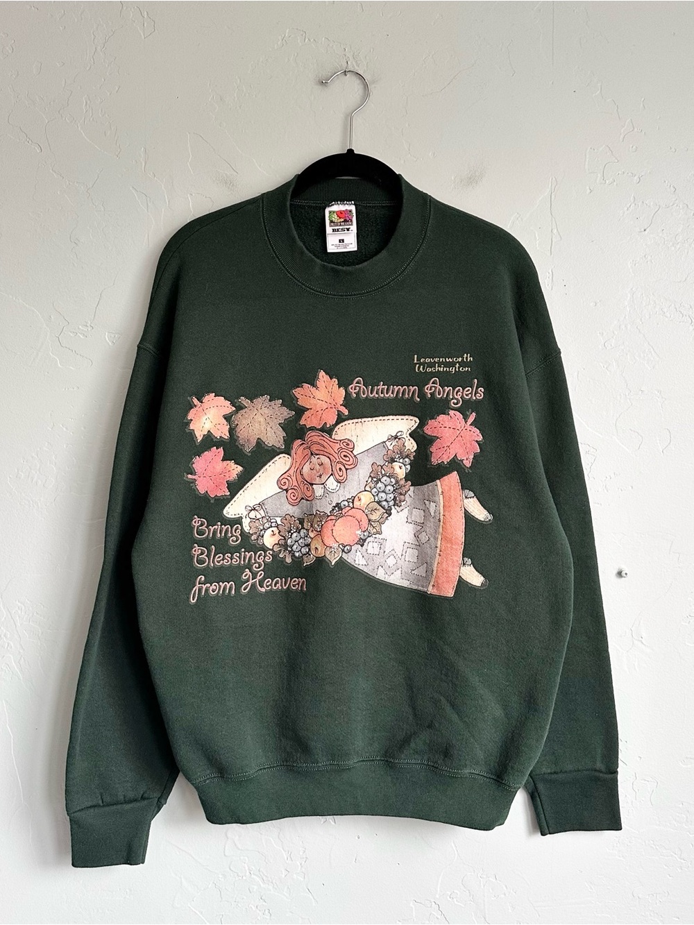 Vintage Leavenworth Washington Autumn Angels Sweatshirt Fall Cottagecore Size L